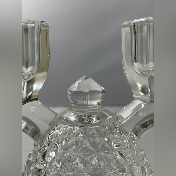 Vintage Imperial‎ #749 Glass Laced Edge Double Light Candlestick Holder Candle - Picture 6 of 8